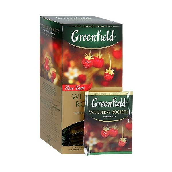 Чай Greenfield Wildberry Rooibos фруктовый с кусочками земляники и клюквы 37 г